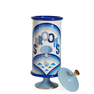 Blue-Toned Porcelain Shrooms Canister | Jonathan Adler Druggist | Oroa.com