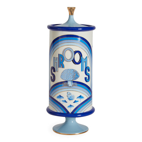 Blue-Toned Porcelain Shrooms Canister | Jonathan Adler Druggist | Oroa.com