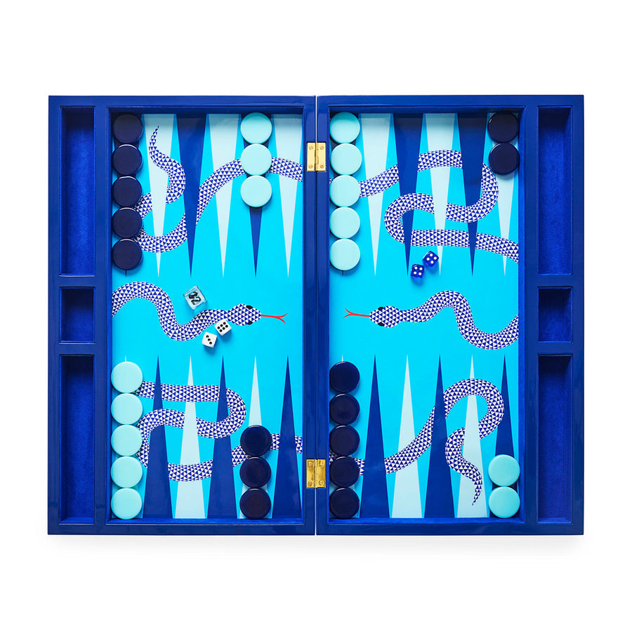 Blue Lacquer Backgammon Set | Jonathan Adler Eden | Oroa.com