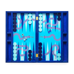 Blue Lacquer Backgammon Set | Jonathan Adler Eden | Oroa.com