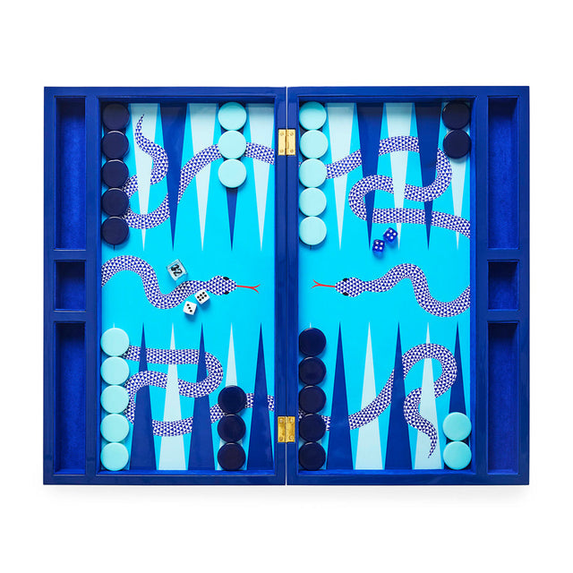 Blue Lacquer Backgammon Set | Jonathan Adler Eden | Oroa.com