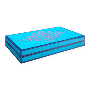 Blue Lacquer Backgammon Set | Jonathan Adler Eden | Oroa.com