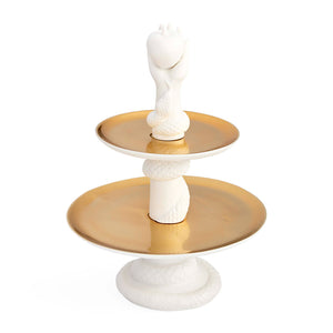 Gold Porcelain 2-Layer Tray | Jonathan Adler Eve Bon Bon | Oroa.com
