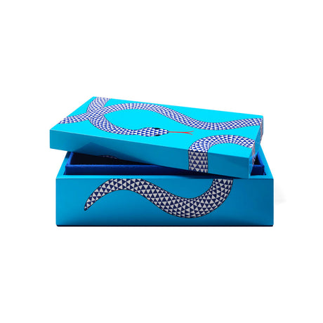 Velvet Lined Blue Lacquer Box S | Jonathan Adler Eden | Oroa.com