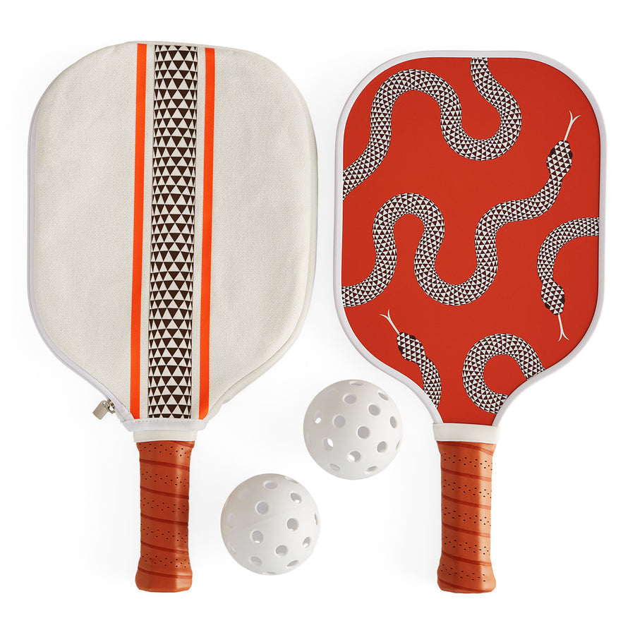 Serpent Print Pickleball Set | Jonathan Adler Eden