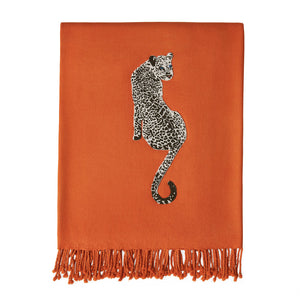 Bead Embroidered Orange Throw | Jonathan Adler Leopard | Oroa.com