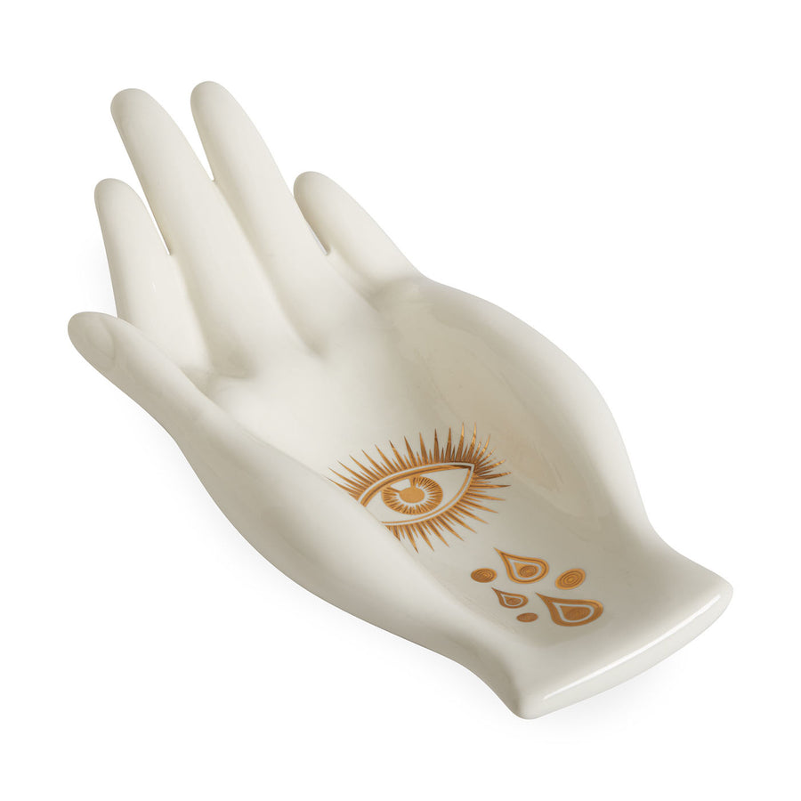 Gilded Porcelain Palm Fruit Bowl | Jonathan Adler Eve | Oroa.com