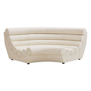 White Bouclé Channeled Corner Sofa | Jonathan Adler Futura | Oroa.com