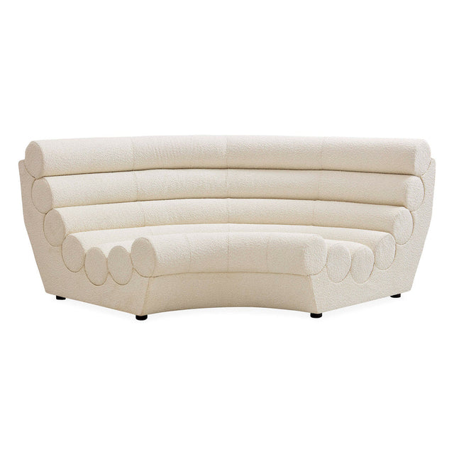 White Bouclé Channeled Corner Sofa | Jonathan Adler Futura | Oroa.com