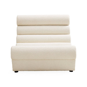 White Bouclé Channeled Slipper Chair | Jonathan Adler Futura | Oroa.com