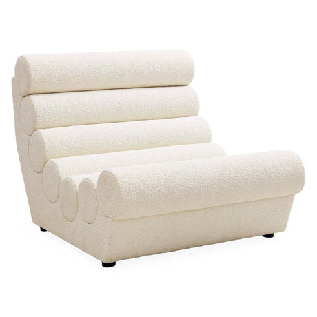 White Bouclé Channeled Slipper Chair | Jonathan Adler Futura | Oroa.com