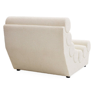 White Bouclé Channeled Slipper Chair | Jonathan Adler Futura | Oroa.com