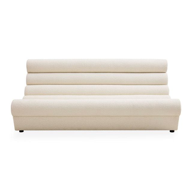 White Bouclé Channeled Slipper Sofa | Jonathan Adler Futura | Oroa.com