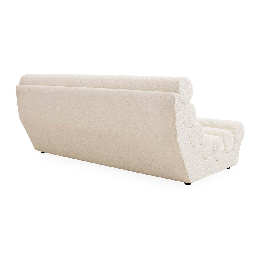 White Bouclé Channeled Slipper Sofa | Jonathan Adler Futura | Oroa.com