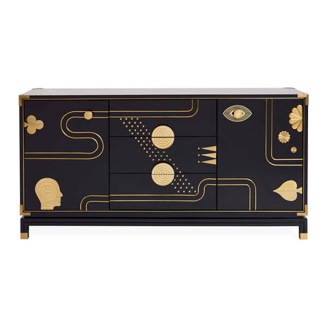 Gold Etched Black Sideboard | Jonathan Adler Gala | Oroa.com