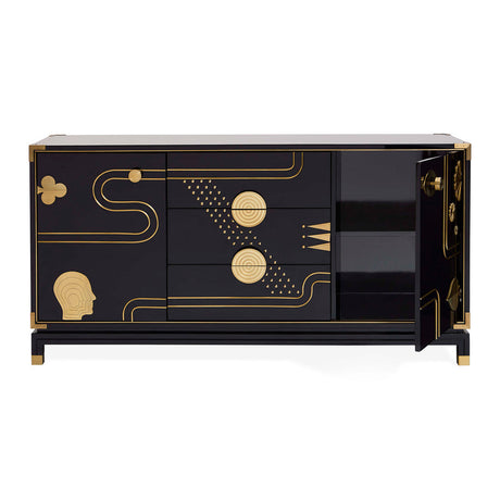 Gold Etched Black Sideboard | Jonathan Adler Gala | Oroa.com
