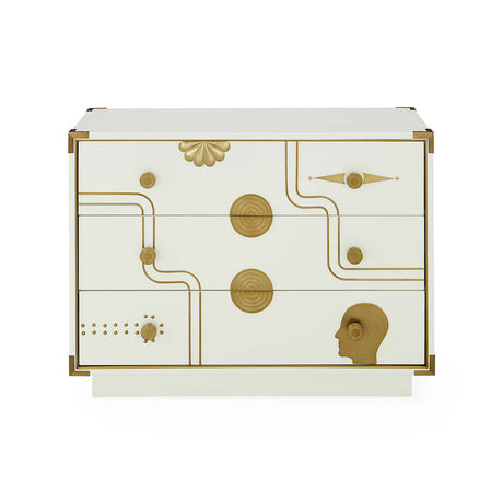 Gold Etched 3-Drawer Chest | Jonathan Adler Gala | Oroa.com