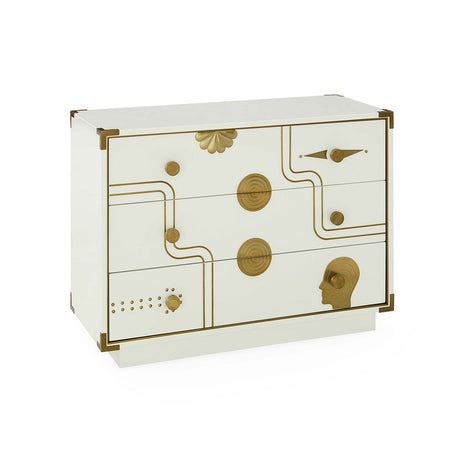 Gold Etched 3-Drawer Chest | Jonathan Adler Gala | Oroa.com