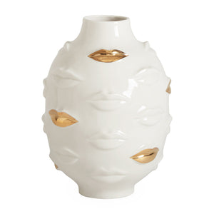 Gilded Porcelain Round Vase | Jonathan Adler Gala | Oroa.com