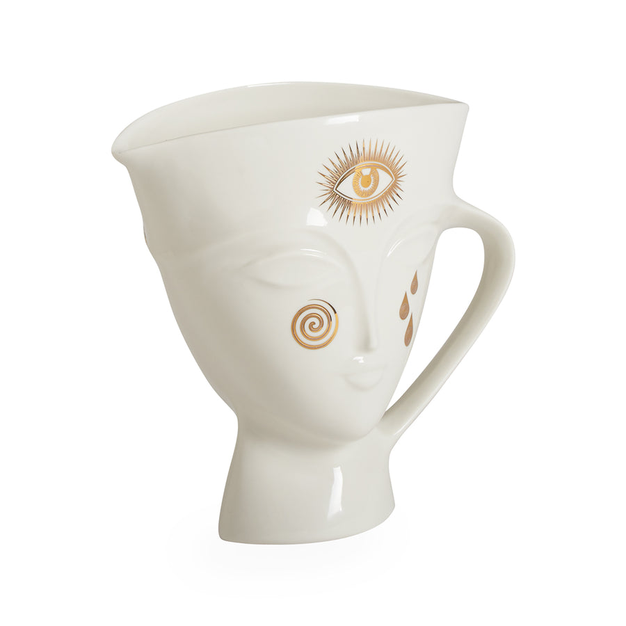 Gilded Porcelain Pitcher | Jonathan Adler Giuliette | Oroa.com