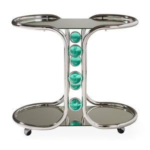 Polished Nickel Bar Cart | Jonathan Adler Globo | Oroa.com