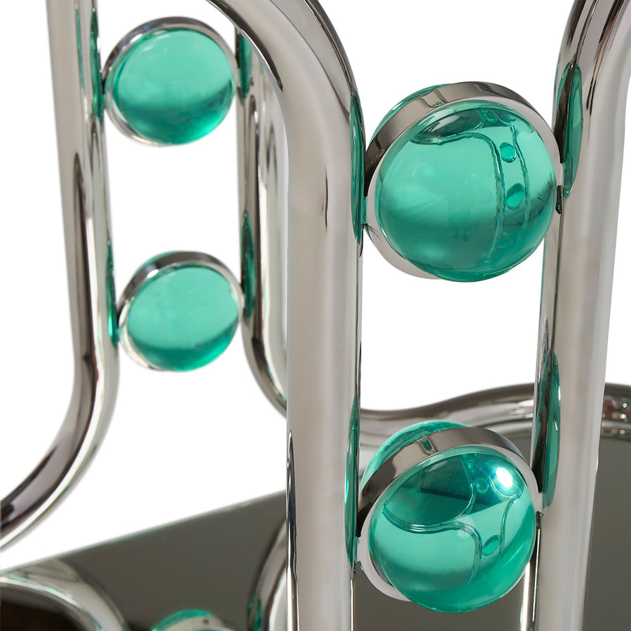 Polished Nickel Bar Cart | Jonathan Adler Globo | Oroa.com