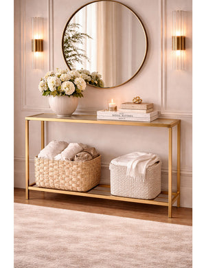 gold glass console table - www.oroa.com