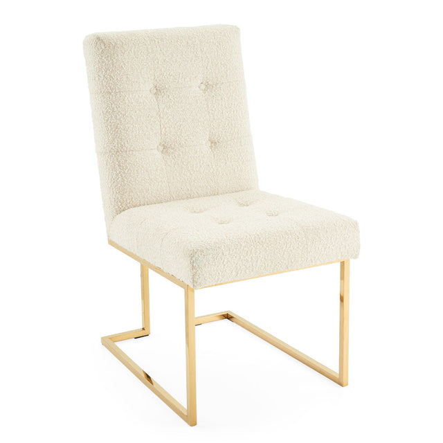 Button-Tufted Bouclé Dining Chair | Jonathan Adler Goldfinger | Oroa.com