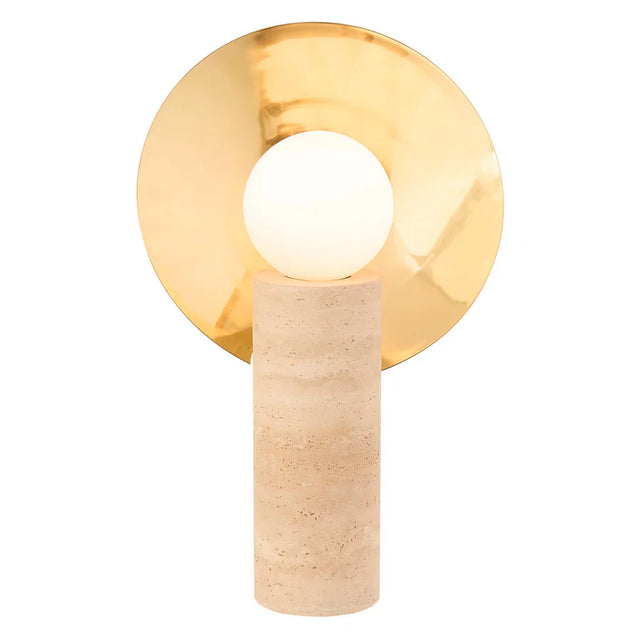 Cylindrical Travertine Table Lamp | Jonathan Adler Halo | Oroa.com