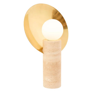 Cylindrical Travertine Table Lamp | Jonathan Adler Halo | Oroa.com