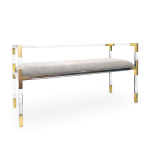 Gray Velvet Bench | Jonathan Adler Jacques | Oroa.com