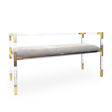 Gray Velvet Bench | Jonathan Adler Jacques | Oroa.com