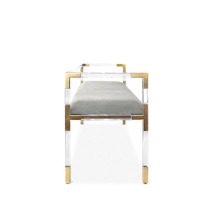Gray Velvet Bench | Jonathan Adler Jacques | Oroa.com