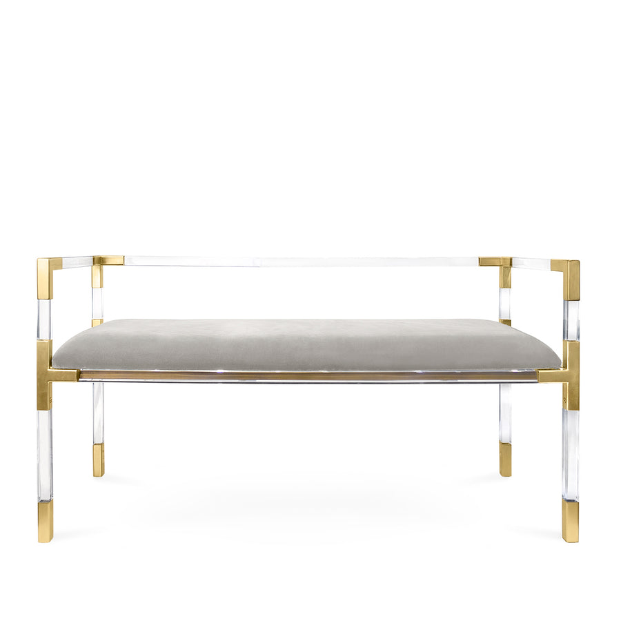 Gray Velvet Bench | Jonathan Adler Jacques | Oroa.com