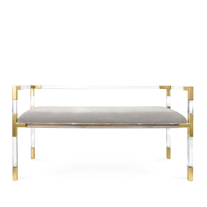 Gray Velvet Bench | Jonathan Adler Jacques | Oroa.com