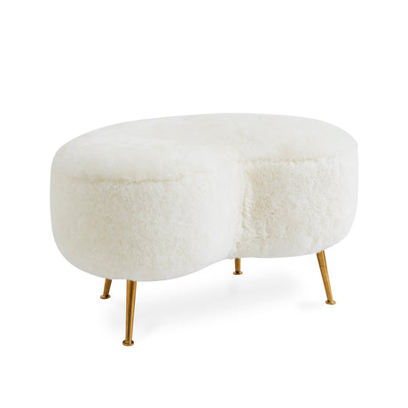 Brass Legs Upholstered Ottoman | Jonathan Adler Kidney | Oroa.com