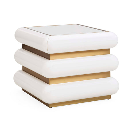 Ivory Lacquer 1-Drawer End Table | Jonathan Adler Kiki | Oroa.com