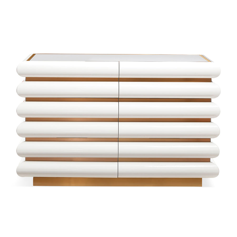 Ivory Glass 6-Drawer Dresser | Jonathan Adler Kiki | Oroa.com