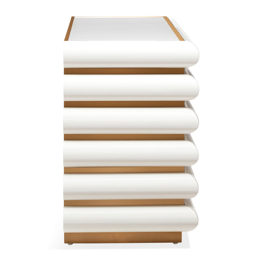 Ivory Glass 6-Drawer Dresser | Jonathan Adler Kiki | Oroa.com