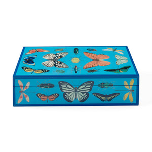 Peacock Blue Lacquer Box L | Jonathan Adler Botanist | Oroa.com