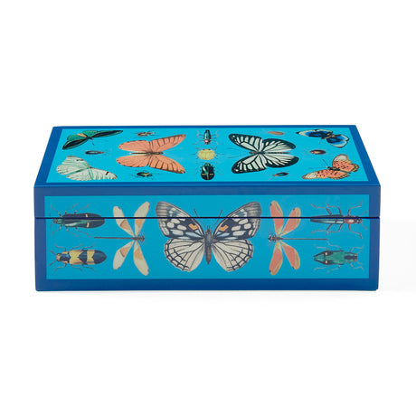 Peacock Blue Lacquer Box S | Jonathan Adler Botanist | Oroa.com