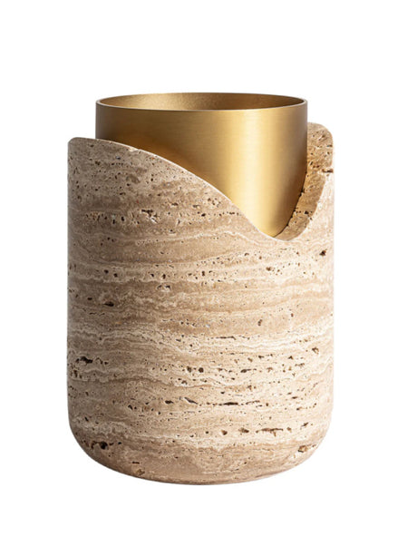 Vase with gold top and stone-like base. www.oroa.com