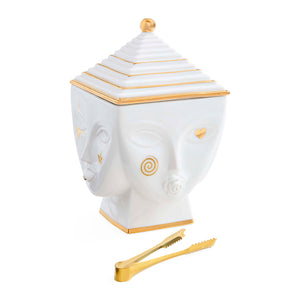 Porcelain Face Sculpture Ice Bucket | Jonathan Adler Masquerade | Oroa.com