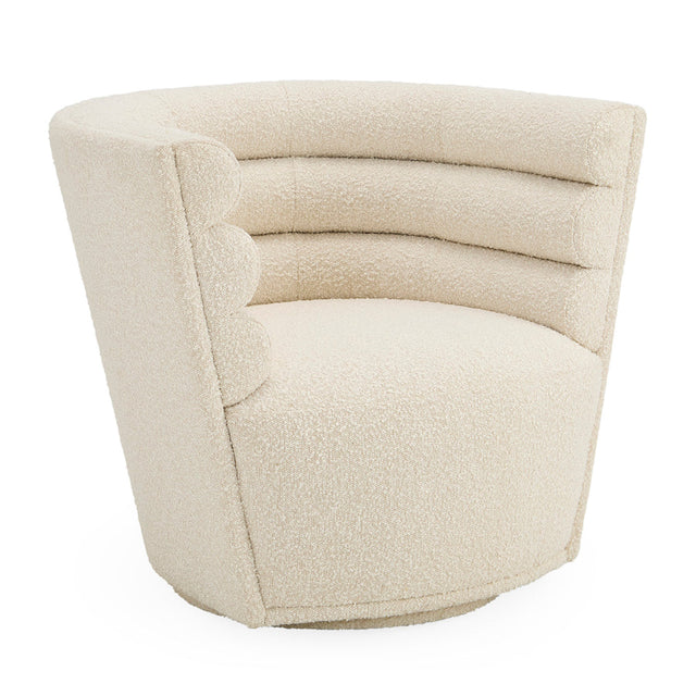 Channeled Bouclé Swivel Club Chair | Jonathan Adler Maxime | Oroa.com