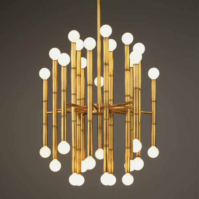 Bamboo Detail Brass Chandelier | Jonathan Adler Meurice | Oroa.com