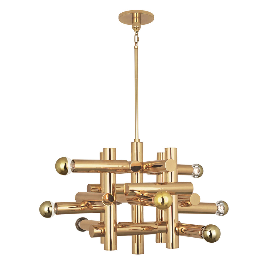 Stacked Metallic Tubes Chandelier | Jonathan Adler Milano Kinetic | Oroa.com