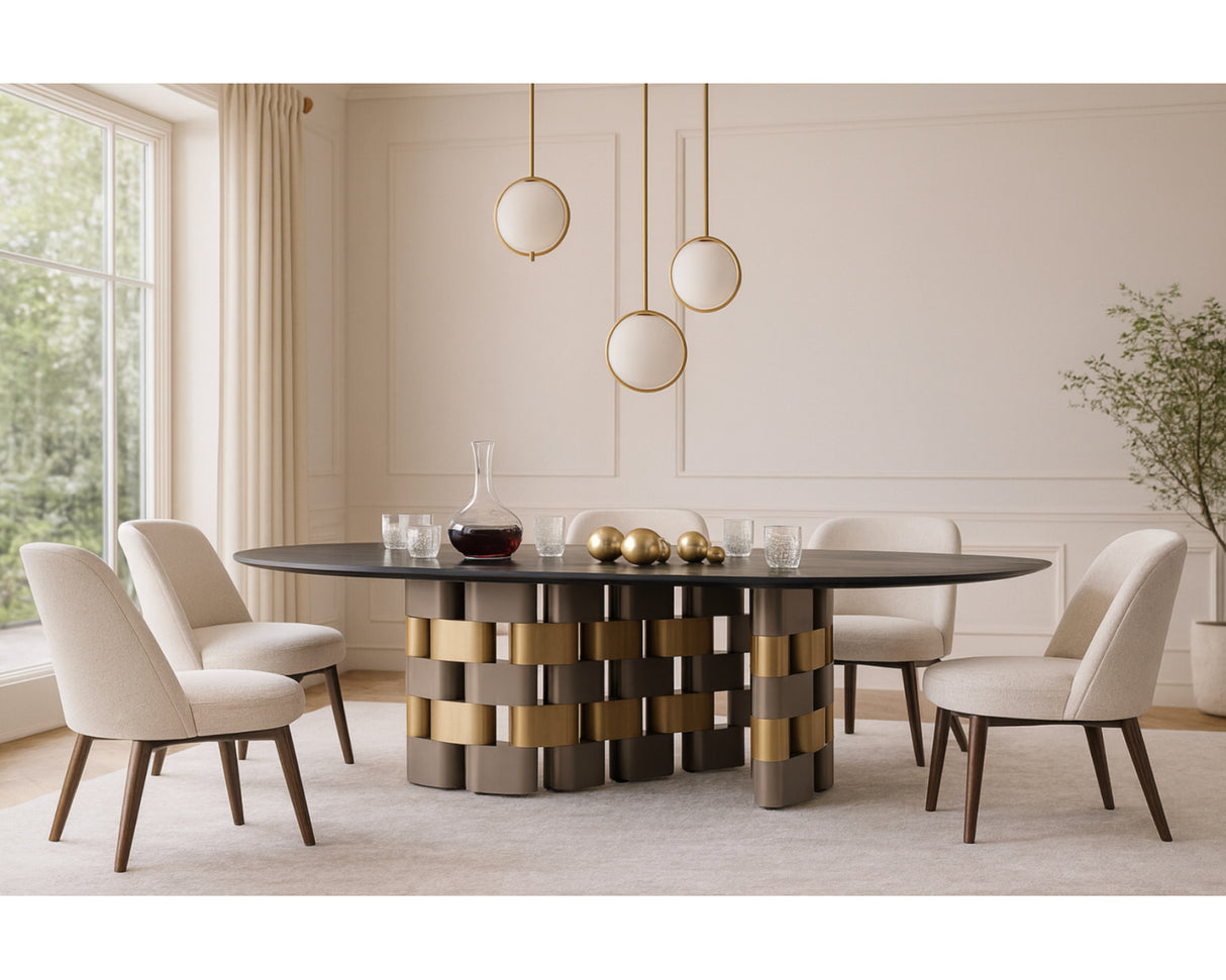 Dark Ceramic Dining Table | OROA Modern Falzone