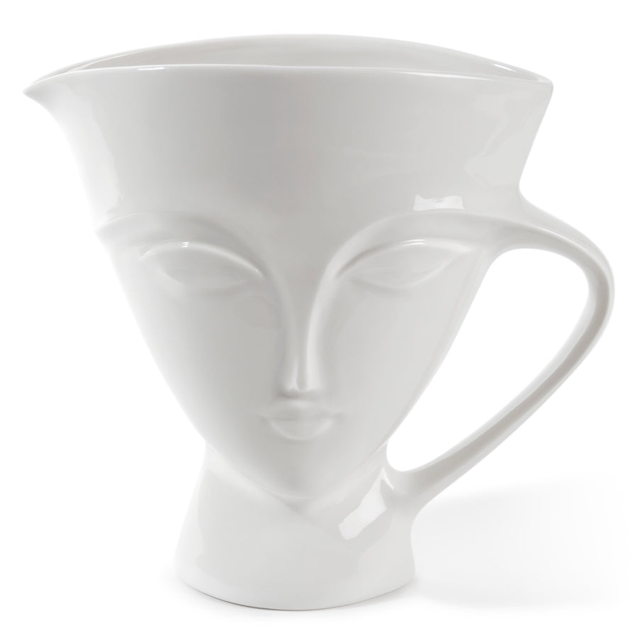 Glossy Porcelain Face Pitcher | Jonathan Adler Giuliette | Oroa.com