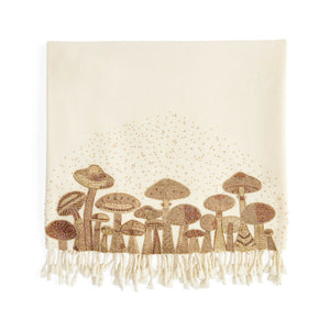 Gold Beads Embroidered Throw | Jonathan Adler Mushrooms | Oroa.com