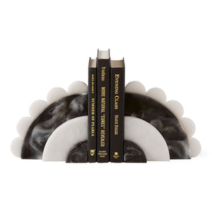 Scalloped Black & White Bookends | Jonathan Adler Mustique | Oroa.com